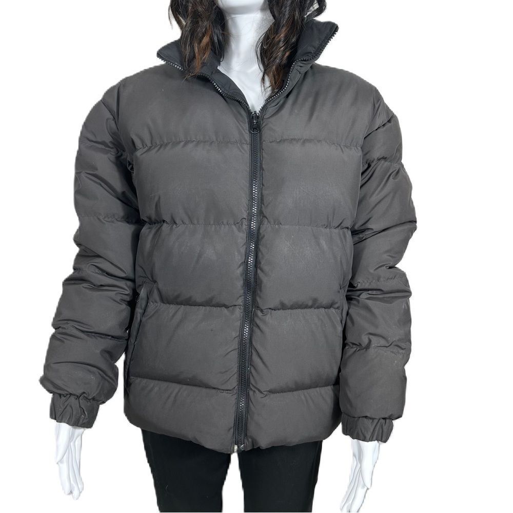Vtg Old Navy Womens Puffer Jacket Small Down Waterfowl Feathers Black Full Zip